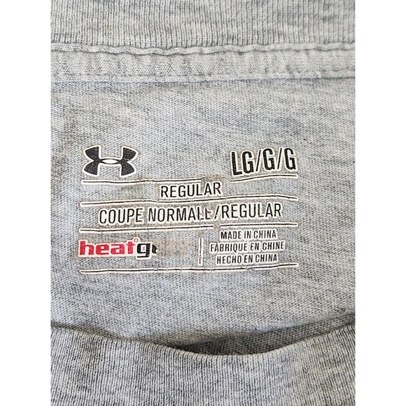 Lot of 2 Under Armour T-Shirts Men's L Gray Black Graphic Print Charged Heatgear - Picture 7 of 9